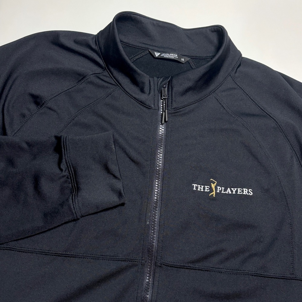 Levelwear The Players Championship Golf Jacket Mens L Black‎ Full Zip PGA TPC